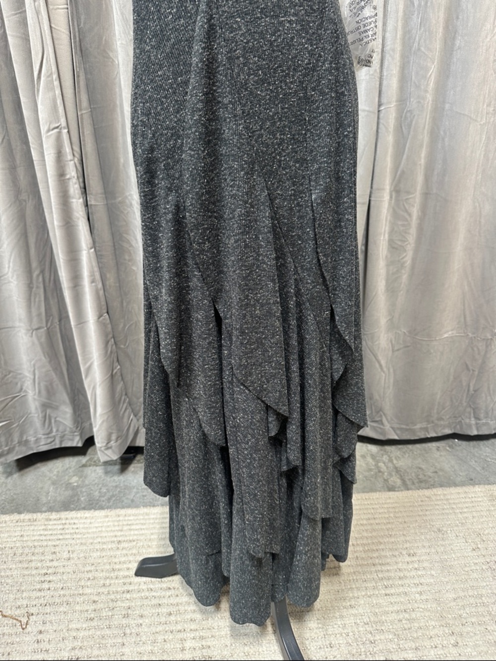 Free People Ruffle Romance Midi Dress Sleeveless Black Small NWT - Picture 7 of 9